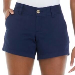 Lilly Pulitzer callahan shorts Textured navy Blue Shorts Size 4